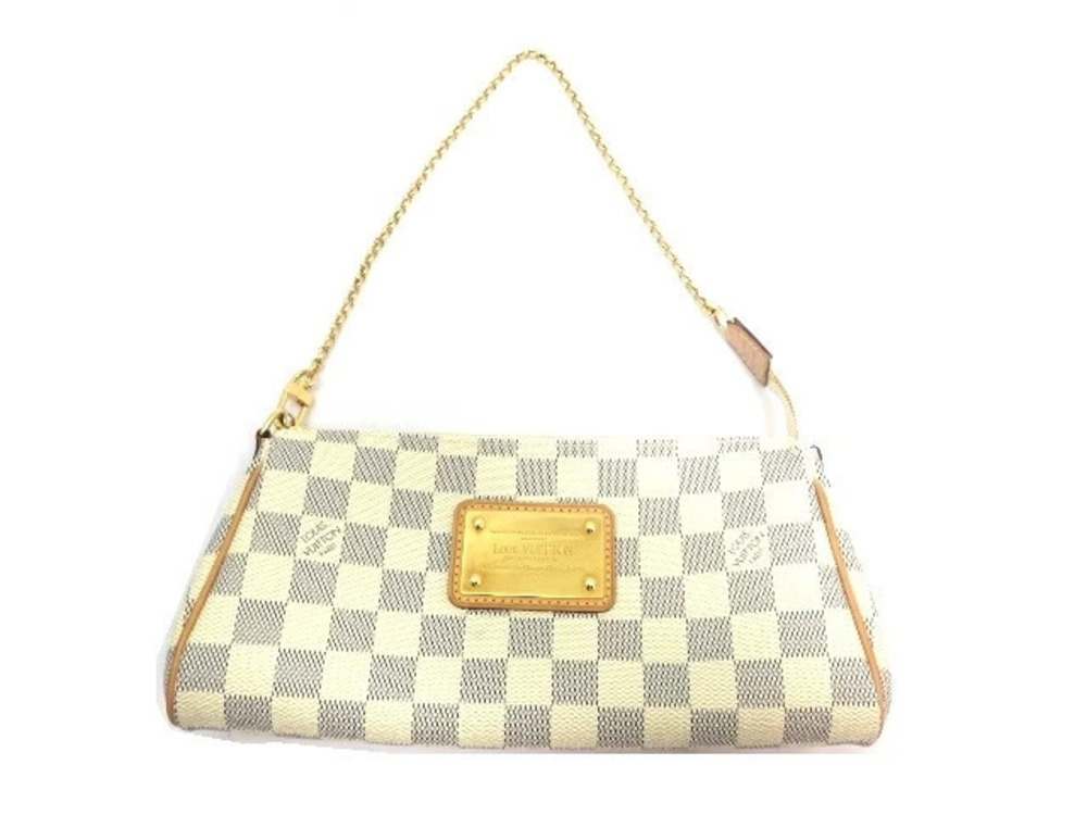 LOUIS VUITTON Eva Shoulder Bag Damier Azur White